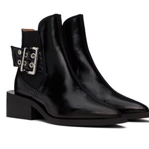 GANNI Black Chunky Buckle Chelsea Boot